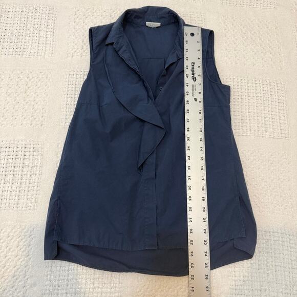 Akris Punto 6 cotton ruffle sleeveless button front blouse top TS 2959 - Picture 3 of 11